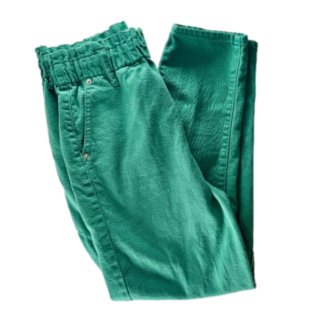 S.O.N.G. Loose Fitting Elastic Waist Pants in Green Size 5